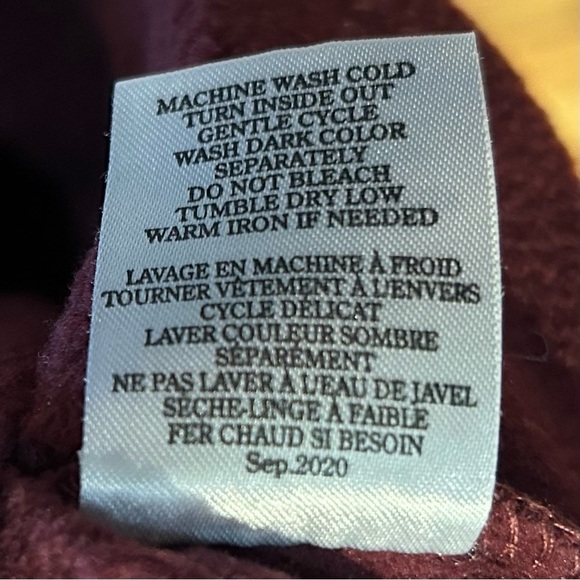 Z Supply Oversized Sweatshirt Mock Turtleneck Relaxed Fit Maroon Large - Picture 8 of 9